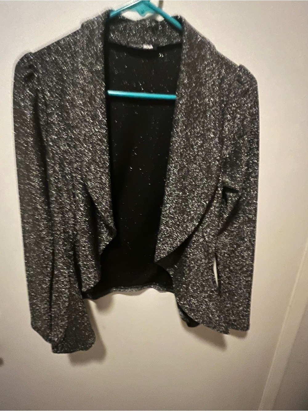 Women's Sparkle Open-Front Cardigan Sweater - Silver